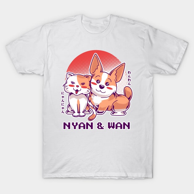 Cat and Dog T-Shirt by unygara